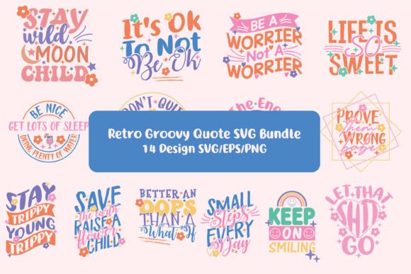 Retro Groovy Quote PNG Bundle Review